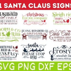 Santa Sign Svg, Farmhouse Christmas Svg Bundle, Santa Svg, Vintage Christmas Sign Svg, Christmas Bundle Svg, Christmas Sign Bundle Svg Files