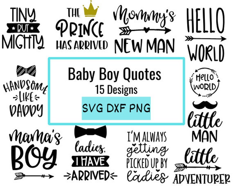 Baby Boy SVG Bundle, Baby Boy Quotes SVG, Newborn SVG Bundle, Baby