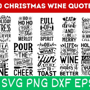 Christmas Wine SVG Bundle / Funny Christmas SVG / Cut File / Cricut / Clip art / Commercial Use / Holiday SVG / Christmas Sayings Quotes