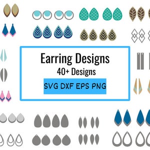 Earring Svg Bundle, 40+ Styles , Cutting Machine File, Earring Cut File,Svg File Cricut, Cricut Jewelry DXF, Laser cut Earrings