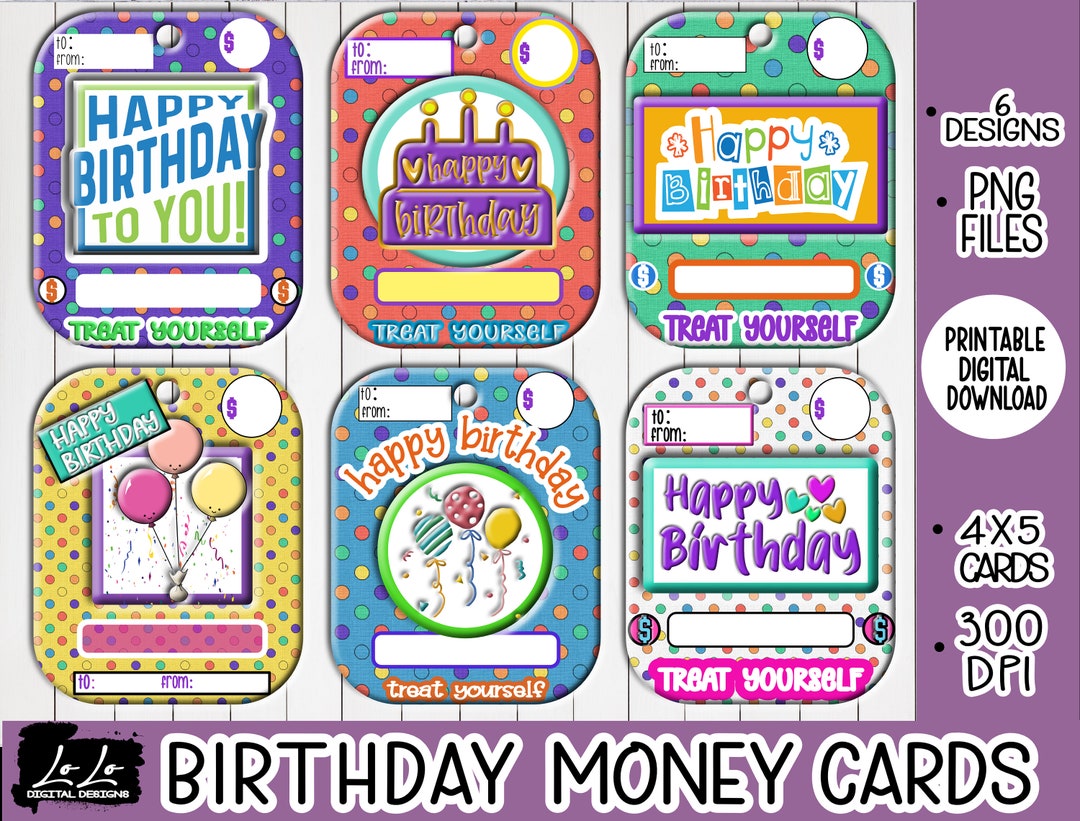 Birthday Money Holder, Printable Money Card, Lip Balm Pouch Money Card ...