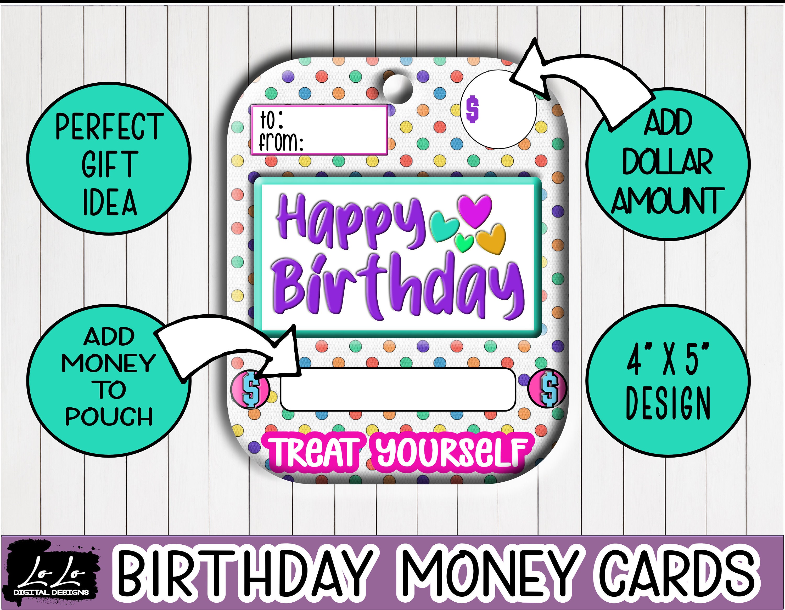 Birthday Money Holder, Printable Money Card, Lip Balm Pouch Money Card ...