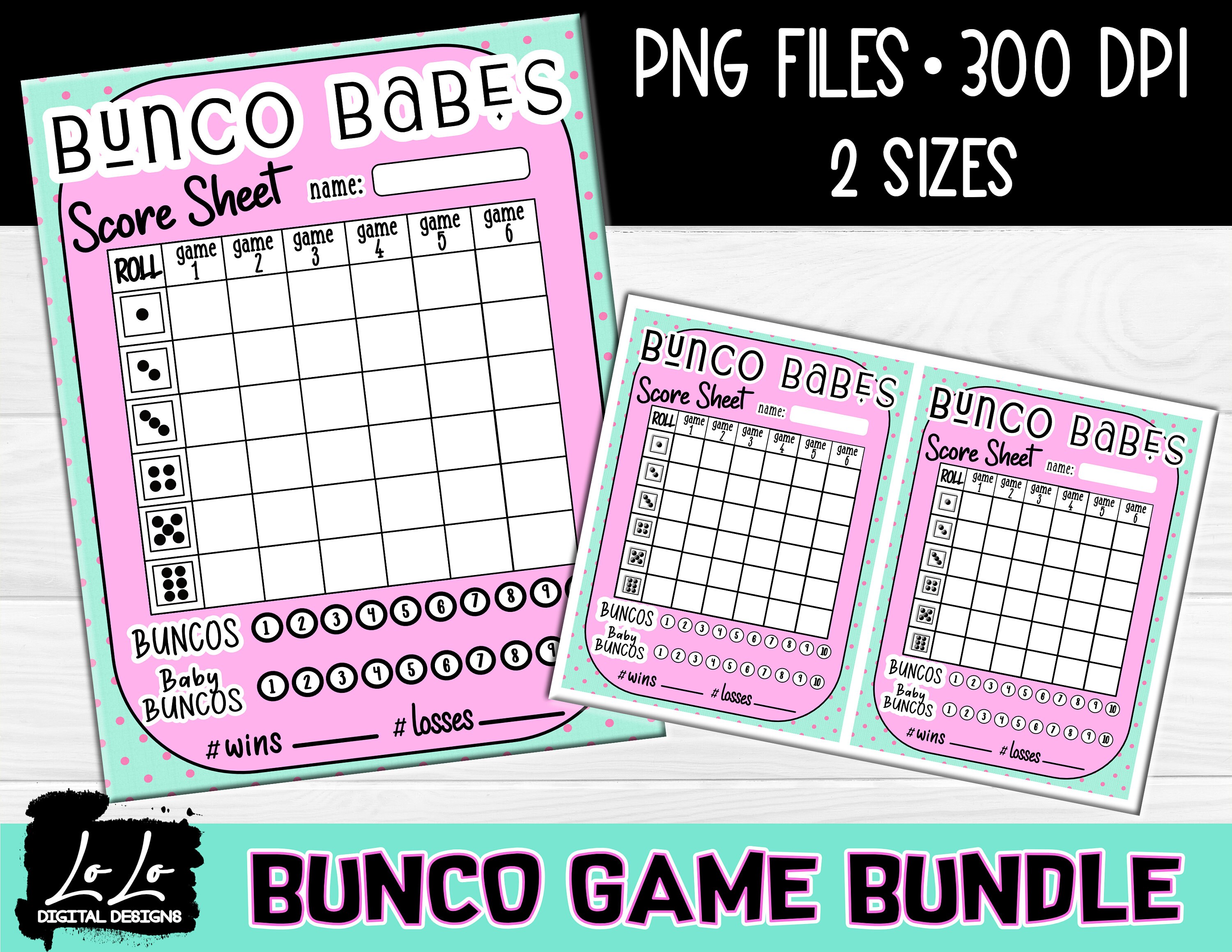 BUNCO BABES Printable Game Bundle, Score Sheets, Tally Sheets, Table ...