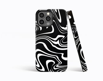 BLACK & WHITE ABSTRACT Protective Phone Case | iPhone 15/14/13/12/11 Pro Max MagSafe | Galaxy S23/S22/S21 Ultra | Pixel 6/7 Pro | Slim Tough