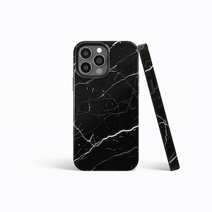 NOIR MARBLE Marble Effect Matte Phone Case | iPhone 16/15/14/13/12 Pro Max MagSafe | Galaxy S24/S23/S22 Ultra | Pixel 7/8/9 | Slim Tough