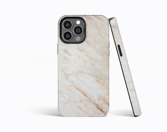 VANILLA STONE Marble Effect Hard Phone Case | iPhone 15/14/13/12/11 Pro Max MagSafe | Galaxy S23/S22/S21 Ultra | Pixel 6/7 Pro | Slim Tough