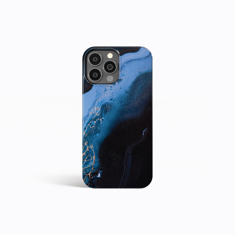 MYSTIC WAVES Marble Effect Phone Case iPhone 15/14/13/12/11 Pro Max MagSafe Galaxy S23/S22/S21 Ultra Pixel 6/7 Pro Slim Tough Cover image 4