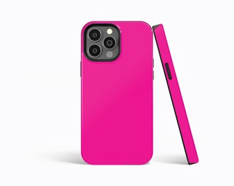 DEEP PINK Block Colour Matte Tough Phone Case | iPhone 15/14/13/12/11 Pro Max MagSafe | Galaxy S23/S22/S21 Ultra | Pixel 6/7 Pro