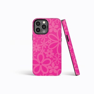 ABSTRACT PINK FLOWERS Phone Case | iPhone 15/14/13/12/11 Pro Max MagSafe | Galaxy S23/S22/S21 Ultra | Pixel 6/7 Pro | Slim Tough Cover