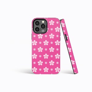 WHITE & PINK FLOWERS Matte Hard Phone Case | iPhone 15/14/13/12/11 Pro Max MagSafe | Galaxy S23/S22/S21 Ultra | Pixel 6/7 Pro | Slim Tough