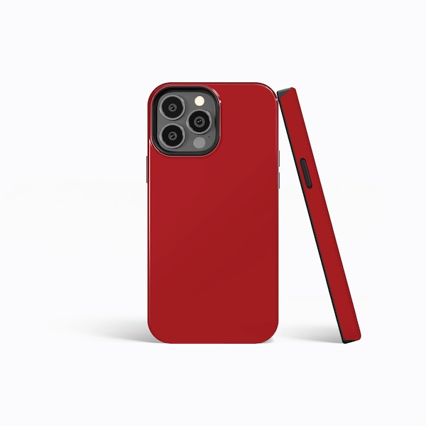 RED MATTE Minimalist Aesthetic Phone Case | iPhone 15/14/13/12/11 Pro Max MagSafe | Galaxy S23/S22/S21 Ultra | Pixel 6/7 Pro | Slim Tough