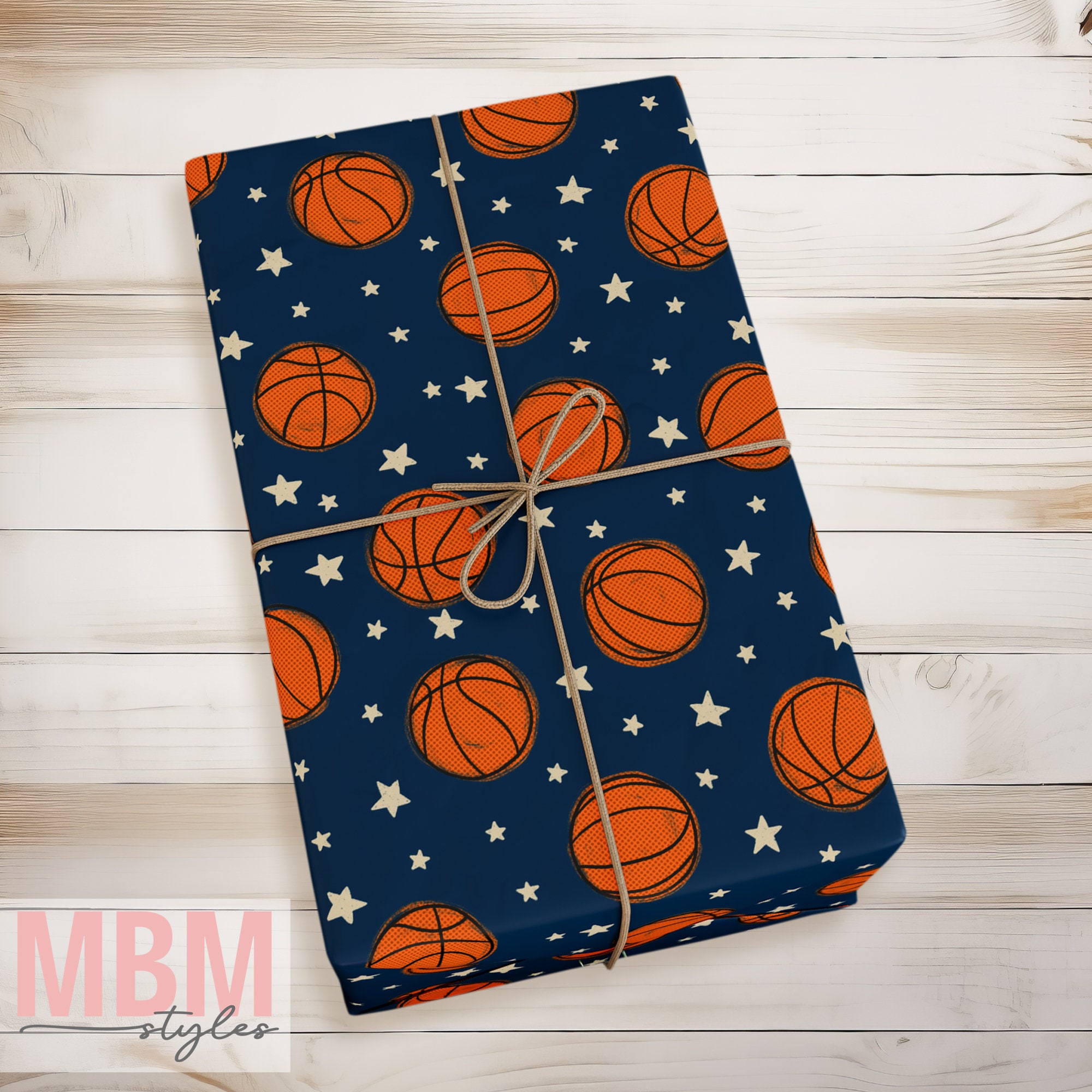 Basketball Wrapping Paper, Birthday Party Gift Wrap, Sports Ball
