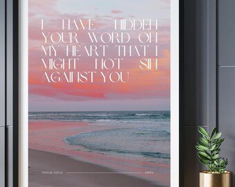 Bible Verse Printable Poster | Psalm 119 Poster | Christian Poster | Modern Poster
