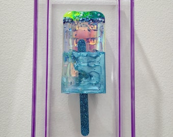 Arte de pared pop en caja de sombras de paletas