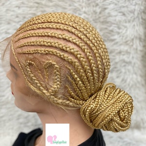 human hair base Full lace cornrow wig Magatte
