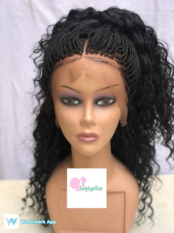 Micro Braids Single Plait Deep Wave Light Weight Box Braid Wig 