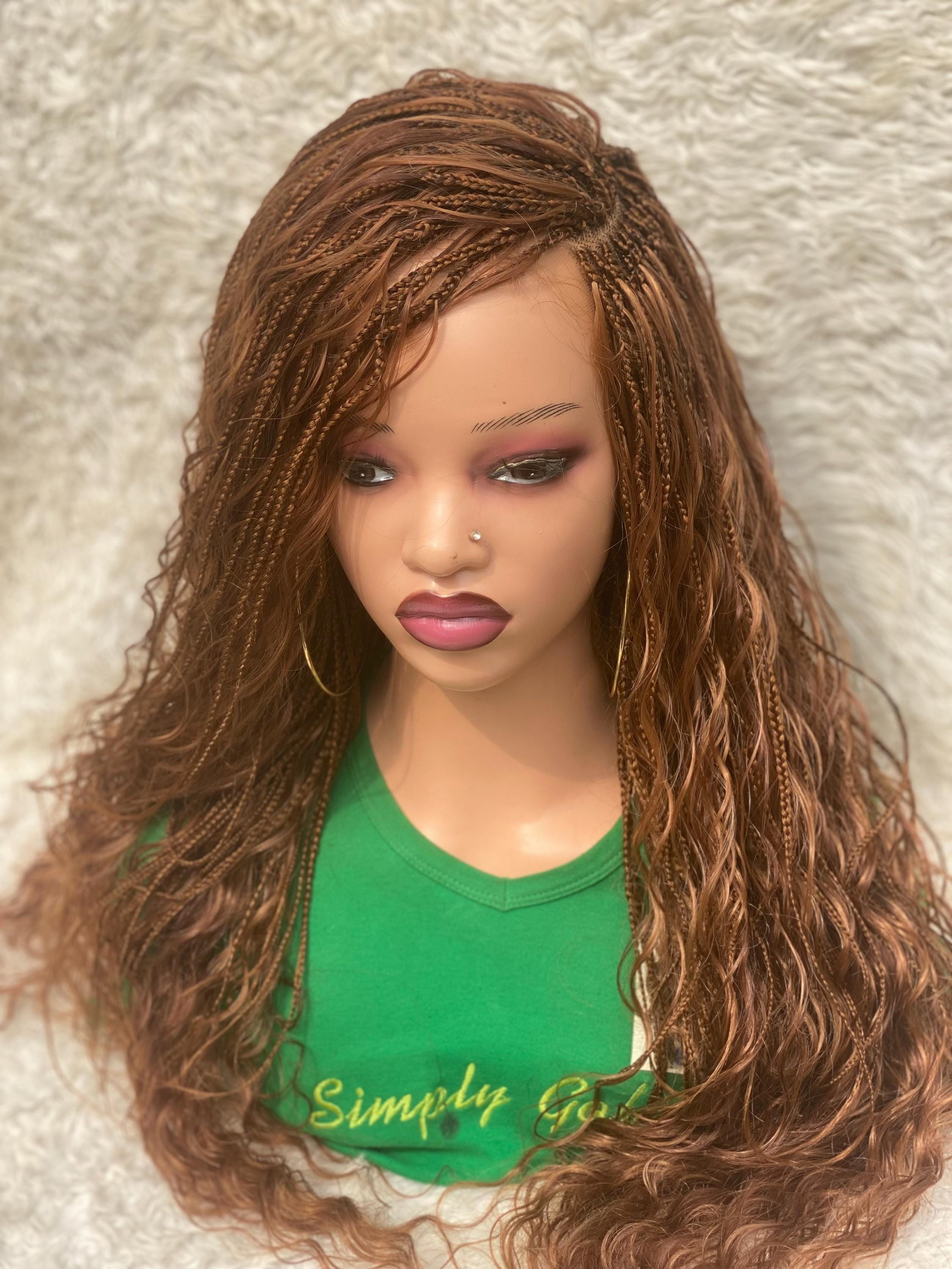 Ready to ship HD lace closure 4 by 4” C-parting goddess box braids