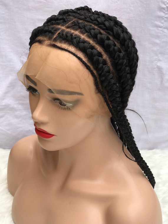 Pop Smoke Wig Tanya Full Lace Human Hair Based Conrow Wig - Etsy display picture 3