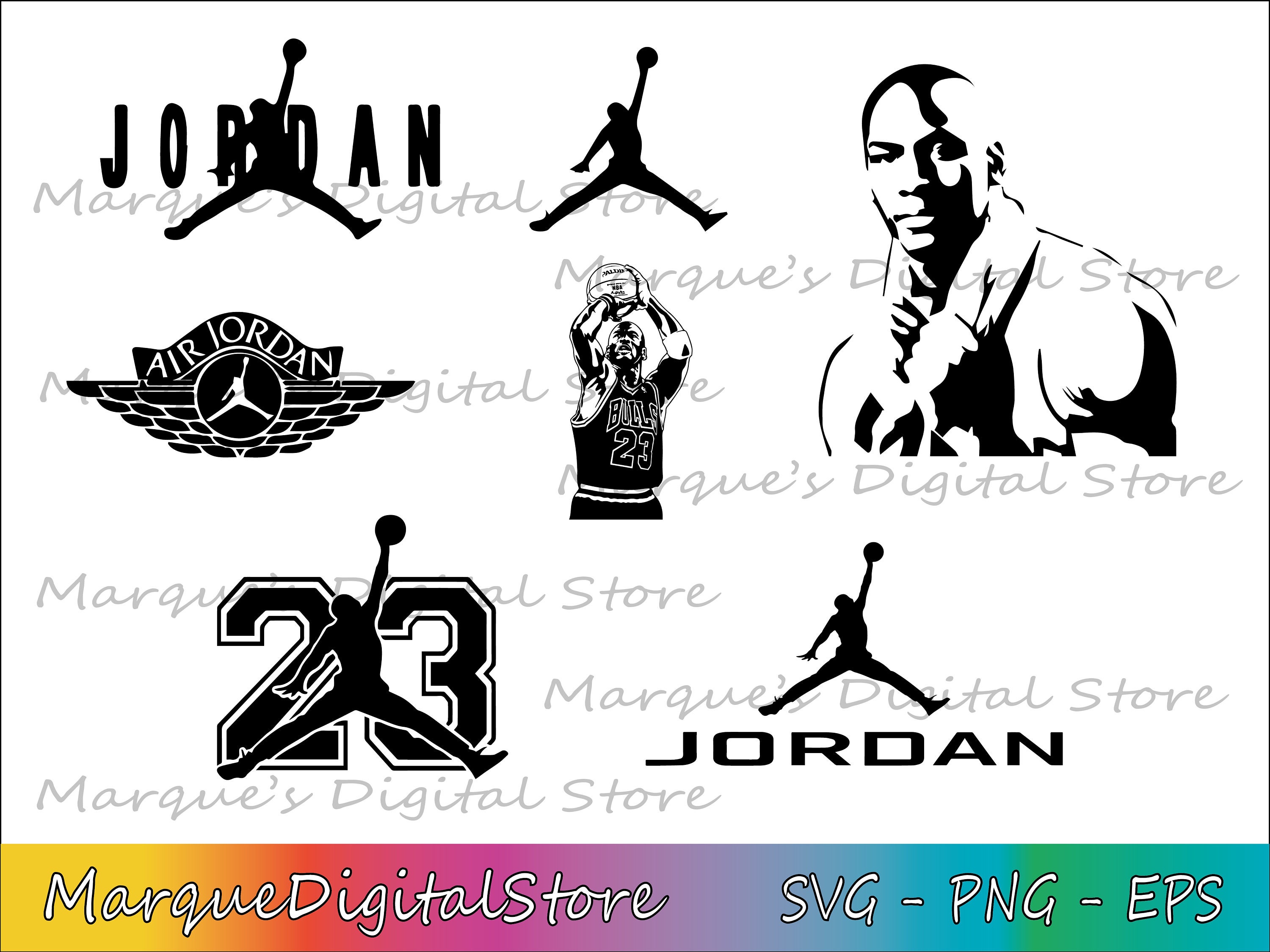 Jordan Logo Svg Png bundel jumpman svg 23 svg legende - Etsy Nederland