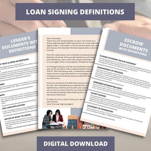 LOAN SIGNING AGENT Notary Signing Agent for Beginners Etsy