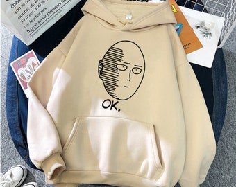 One Punch Man Saitama Garou Genos Hoodie Sweater Sweatshirt Anime Kawaii Shirt Loose Big Vintage Gift Cool Meme Unisex