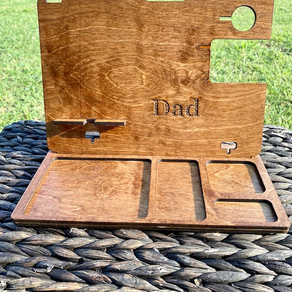 Phone docking station, phone and watch docking station, Father’s Day gift, phone and trinket tray, charging docking station, gift ideas