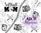 Softball Mom Tumbler design, Softball mom digital design, Softball mom laser engraving design, Laser engraving files, laser file, svg