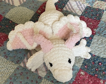Handmade Chenille Crochet Dragon Plush Toy | Fantasy Creature Gift