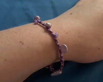 Woven Anklet or Bracelet with Beads - Clasp Option