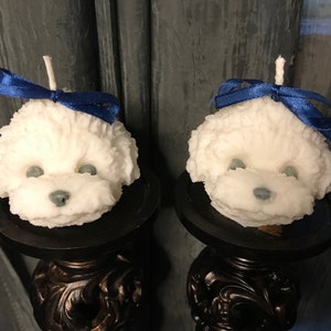 Adorable Teddy Bear Dog Head Candles Puppys, Home Decor, Christmas Gift, Pets, Dog Lovers, Bichon