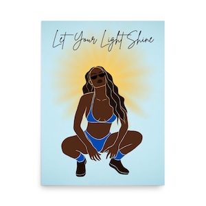 Poster stampato "Lascia che la tua luce brilli" - Poesia ispiratrice da parete - Decorazione per l'amore per se stessi e la salute mentale - Stampa di poesia con download digitale