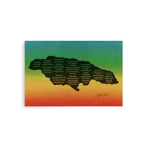 1500 Miles Jamaica-posterafdruk | Caribische muurkunst met gedicht| Jamaicaans interieur, eilandnostalgie, rastakleuren