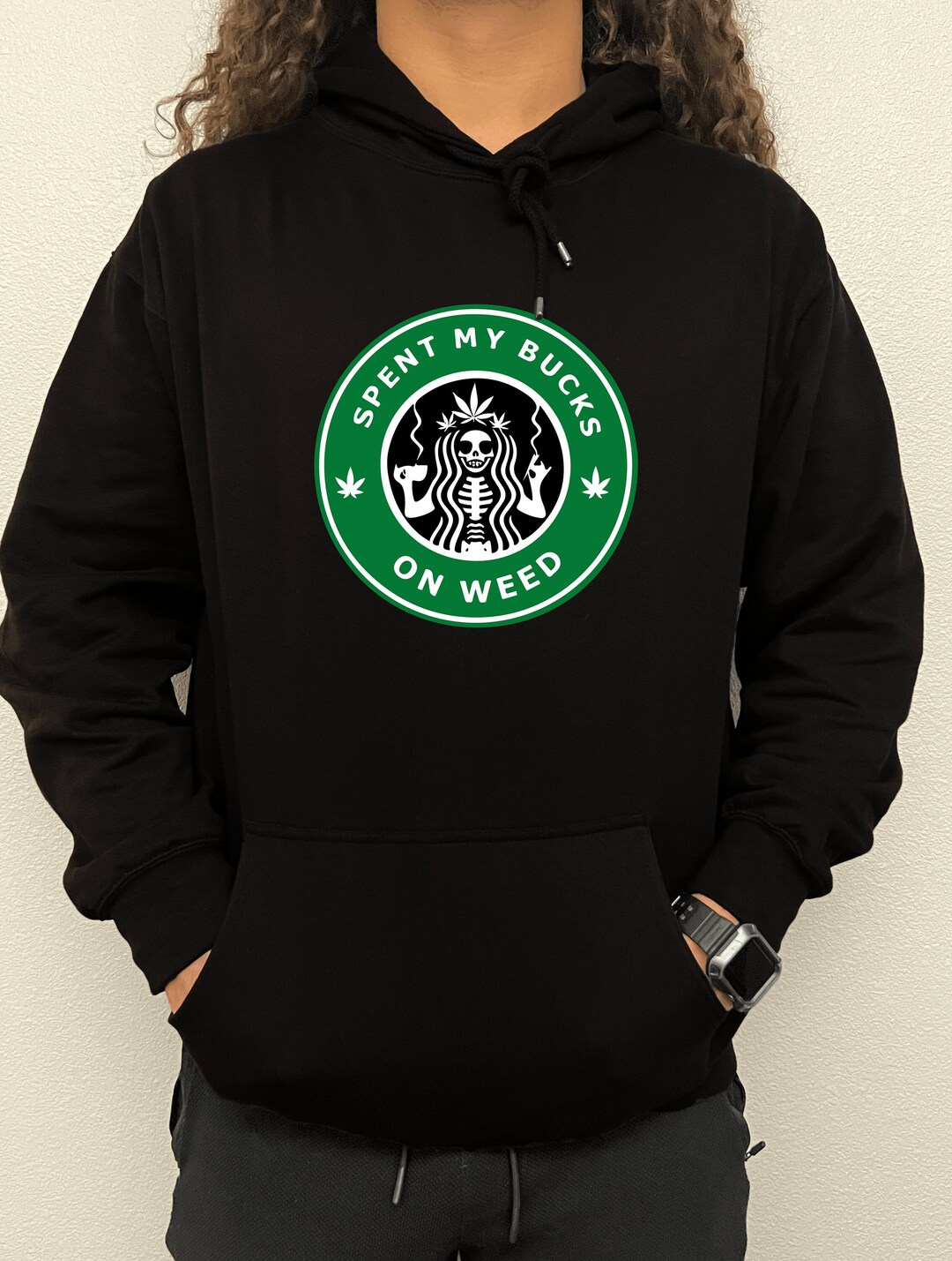 Spent My Buck on Weed Hoodie 420 Weed Funny Pullover Hooded Etsy