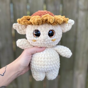 Crochet Sunflower Goblin, Crochet Sunflower plushie, Crochet goblin Plushie, Crochet gift,