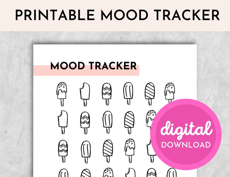 Mood Tracker Printable Monthly Mood Tracker Mood Tracker - Etsy