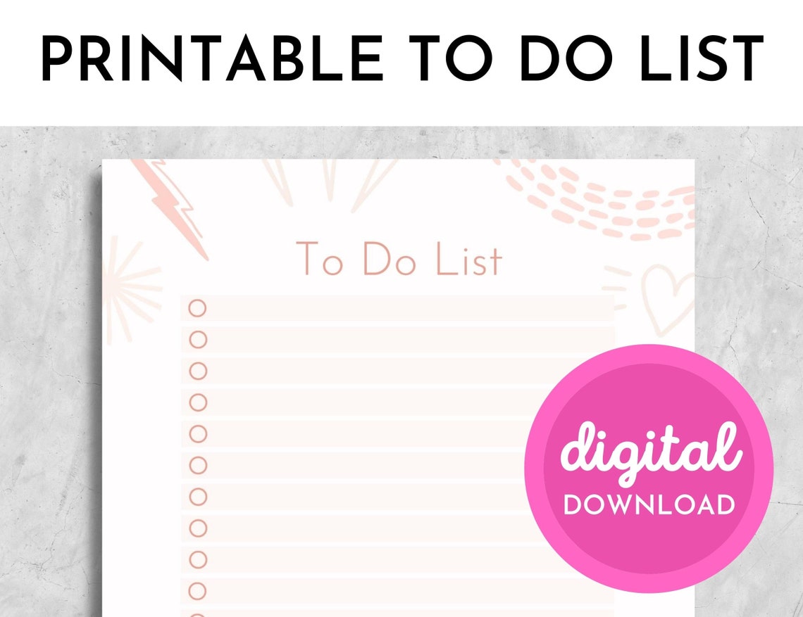 Girl Power to Do List Printable To-do List Digital Download for Girls