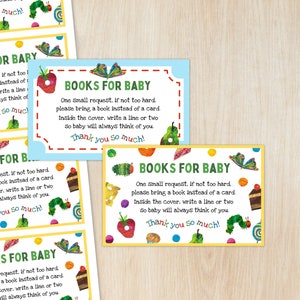 Hungry Caterpillar - Books for Baby Insert Card - Books For Baby - Baby Birthday Party - Baby Shower