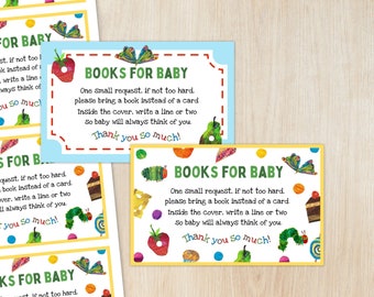 Hungry Caterpillar - Books for Baby Insert Card - Books For Baby - Baby Birthday Party - Baby Shower