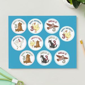 Little Bear TV show - Cupcake Toppers - Birthday - Digital Download - Personalized - Template