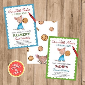 If You Give a Mouse a Cookie - Birthday Invitation - Cookies - Editable Template - Etsy