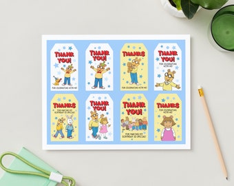 Arthur Show - Thank You Tags - Birthday - Kids
