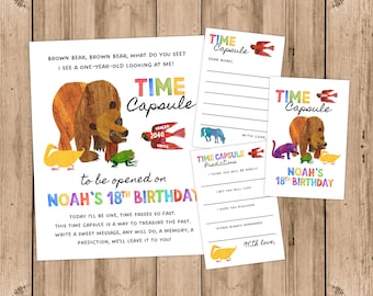Brown Bear Birthday Time Capsule: First Birthday Decor (Digital Download)