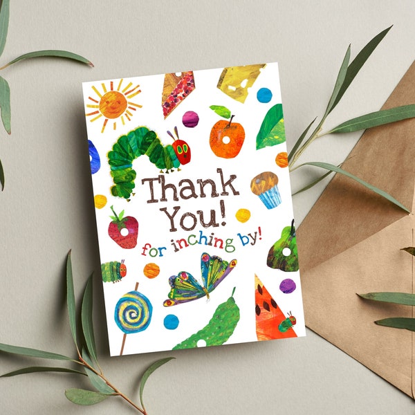Hungry Caterpillar - Thank You Card - Instant Download