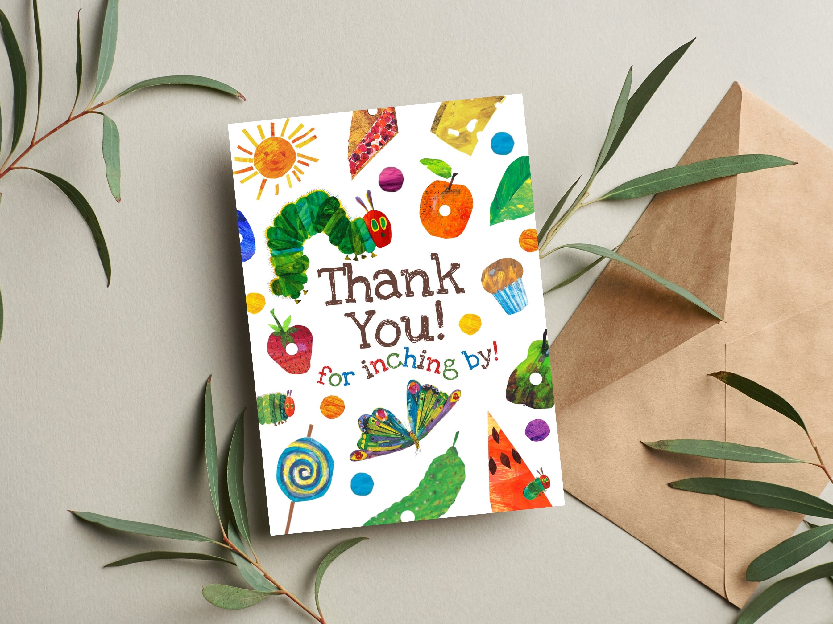 Hungry Caterpillar Thank You Card Instant Download 