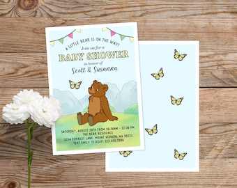 Little Bear - Baby Shower Invitation - Little Bear TV show - Editable Template