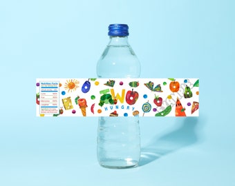 Very Hungry Caterpillar - 2nd Birthday - Water Bottle Labels - Instant Download - Digital File Only