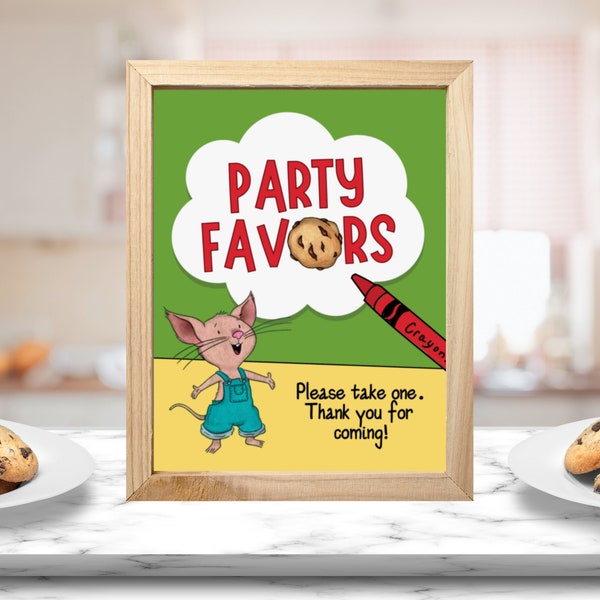 Mouse Cookie - Party Favors Sign - Birthday Party - Baby Shower