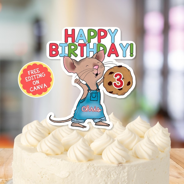Cookie Mouse Cake Topper - Birthday - Custom - books - TV show - Digital File