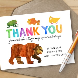 Cartão Urso Marrom, Urso Marrom - Aniversário - Cartão De Agradecimento