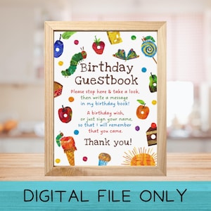 Very Hungry Caterpillar - Guestbook Sign - keepsake - Birthday Party